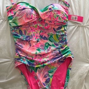 Lilly Pulitzer Flamingo Swimsuit. It Was All A Dream. New With Tags.